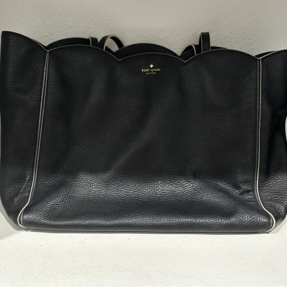 Kate Spade Black Leather Structured Tote